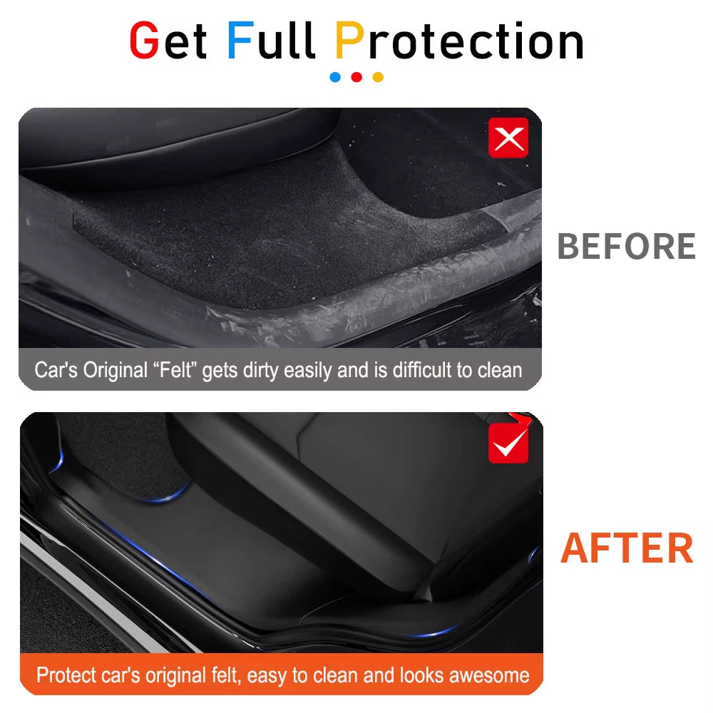 Front Rear Door Sill Guard for Tesla Model 3 Y Juniper 2025 2026 Pedal Protector Cover Anti-Kick Mats anti Dirty Pad Accessories