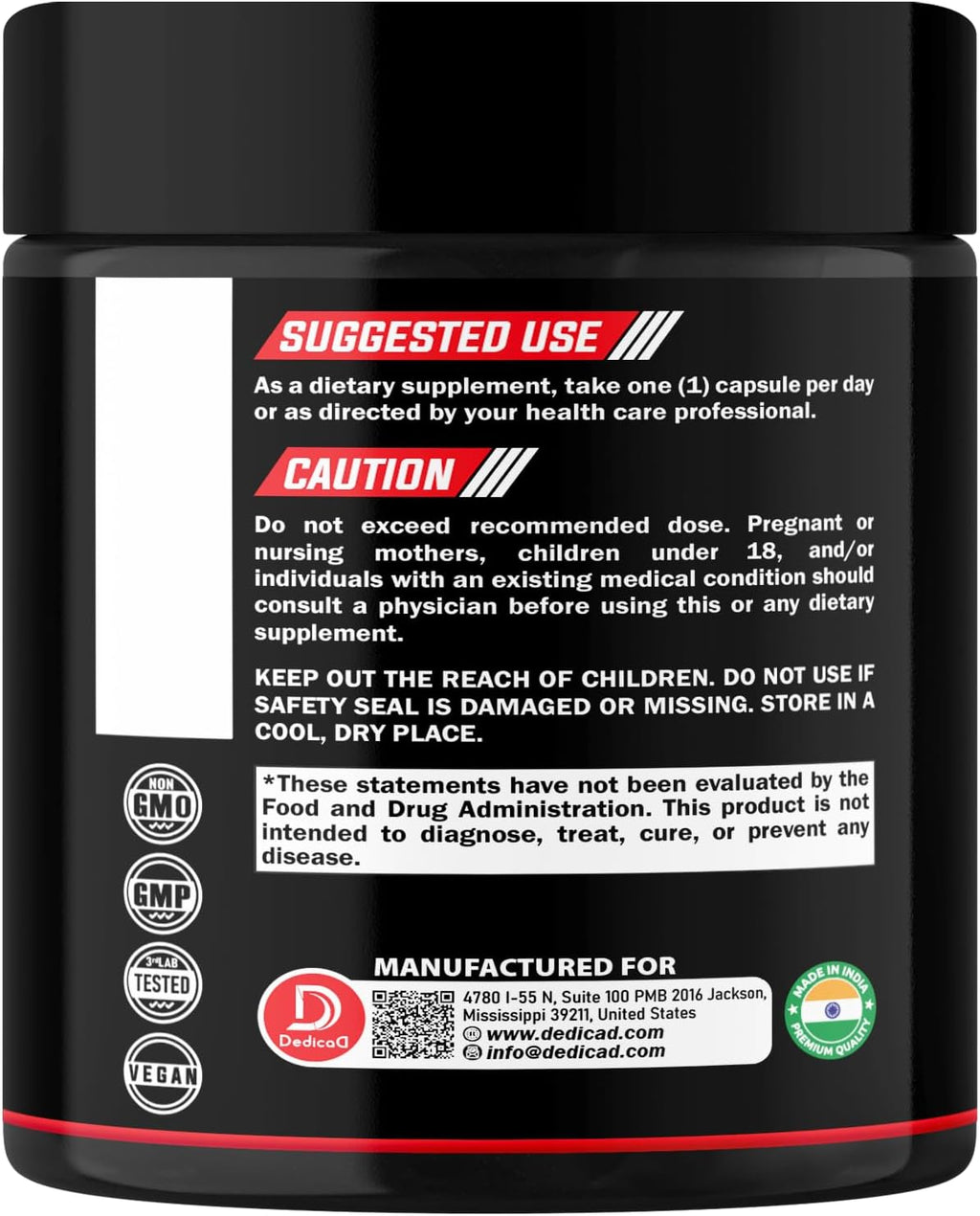 500Mg Magnesium Glycinate Supplement (As Magnesium Glycinate, Malate, & Citrate) - 90 Capsules