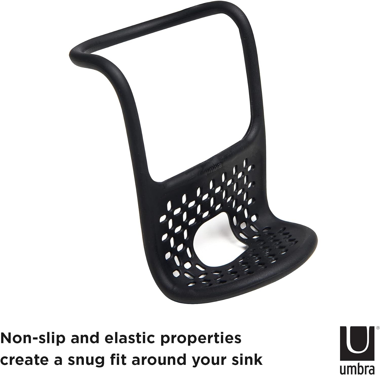 1004294-040 Sling Flexible Sink Caddy, Non-Slip – Holds Sponge, Scrubbing Brush or Dishrag, Black Kitchen