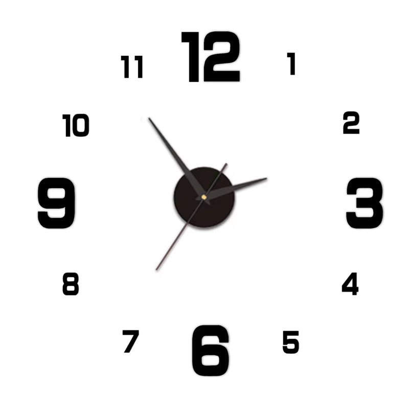 Creative Frameless DIY Wall Clock Wall Decal Home Silent Clock Living Room Office Wall Decoration