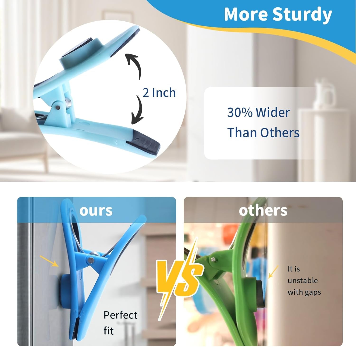 12 Pack Chip Clips, Magnetic Bag Clips with Airtight Seal for Chips, Bread, Snacks, Fridge Organizer Kitchen Storage Clips Multicolor