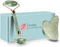 Jade Roller for Face and Gua Sha Set Face Roller Natural Jade Stone for anti Aging,Eye Puffiness Wrinkles,Skincare Massage Tools for Face Eyes