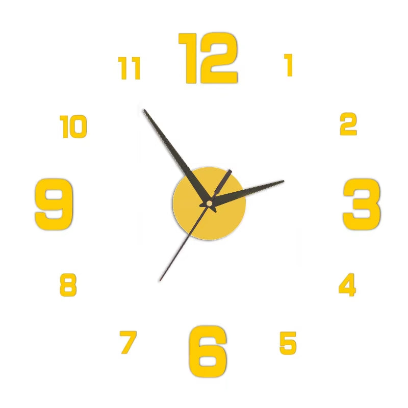 Creative Frameless DIY Wall Clock Wall Decal Home Silent Clock Living Room Office Wall Decoration