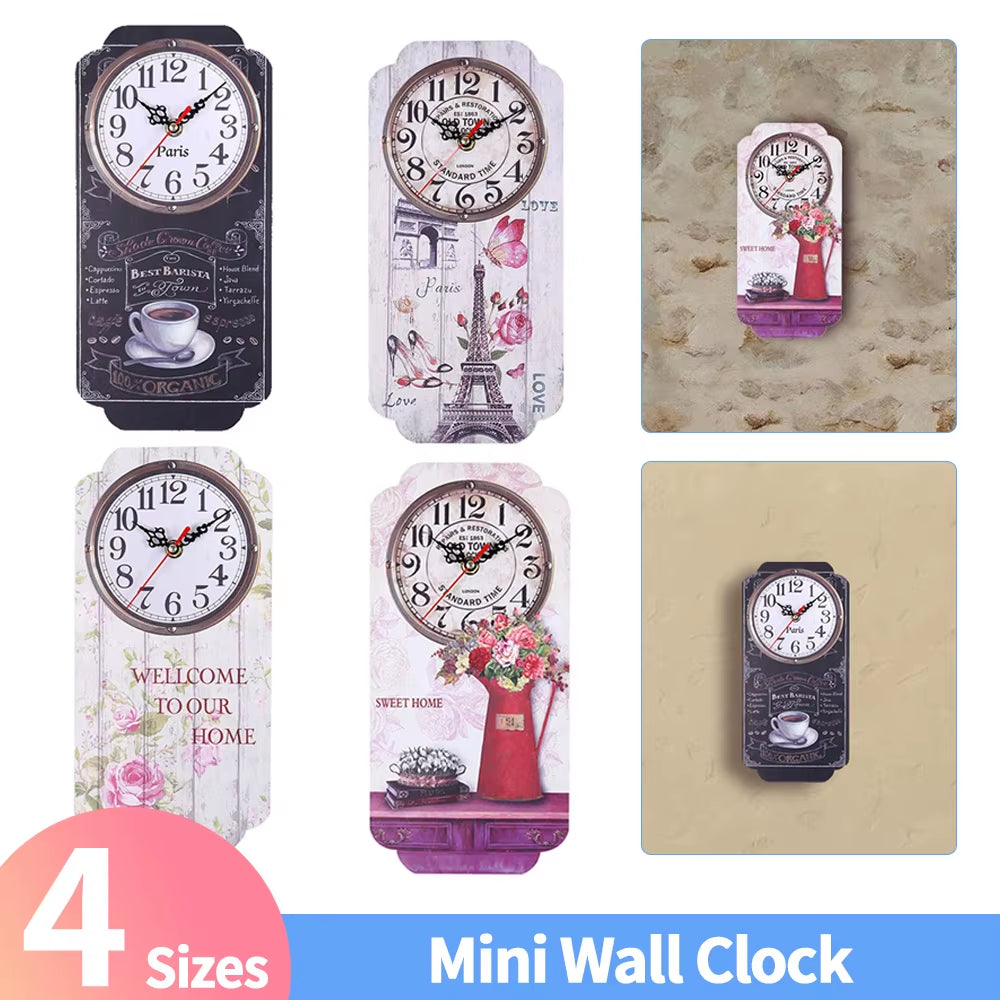 Retro Wall Clock European Style Hanging Wall Decor Clocks for Office Kitchen Living Room Bedroom Home Bar Decor