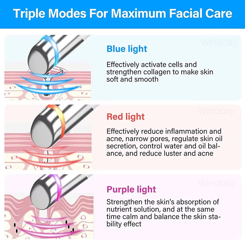 IPL Eye Face Massager Vibration Heated Facial Massage Wand Pen Dark Circles Puffiness anti Wrinkle Skin Care Tool Beauty Device