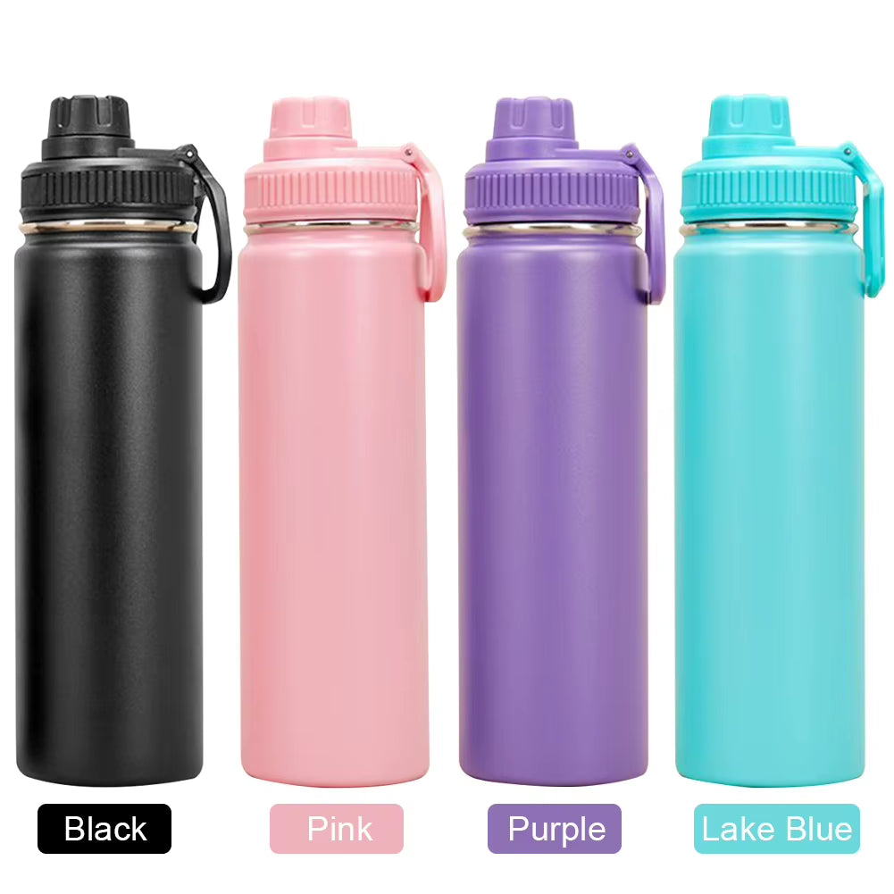 22 Oz Water Cup Wall Vacuum Insulated Water Bottle Leakproof Stainless Steel Keep Liquids Hot or Cold BPA Free Perfect for Gifts