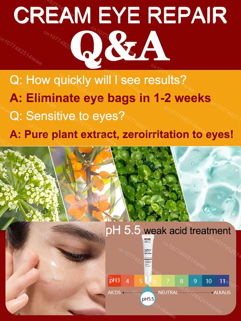 Instantly Removes under Eye Bags, Reduces Fine Wrinkles, Improves Skin Elasticity, Eliminates Dark Circles, Brightens the Eye Ar