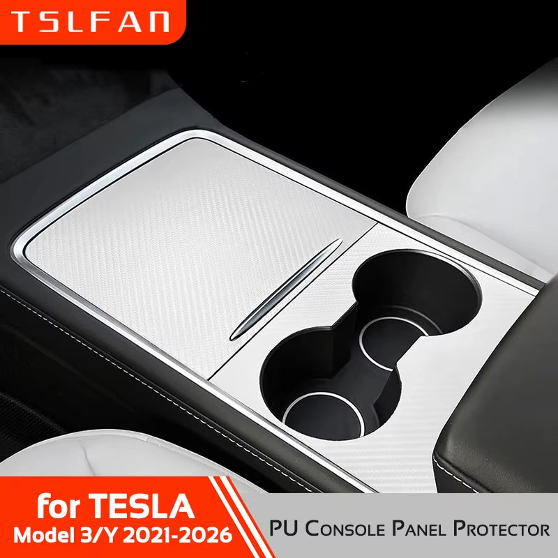 For Tesla Model 3 Highland Y Juniper 2021-2026 PU Center Console Protector Cover Central Control Panel Sticker Film Accessories