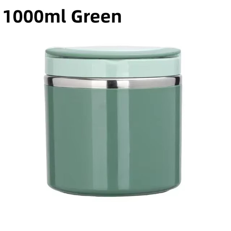 630/1000ML Food Thermal Jar Insulated Soup Cup Stainless Steel Vacuum Cup Lunch Box with Handle Sealed Bento Box