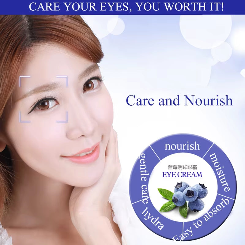 BIOAQUA Blueberry Lighting Eye Cream Moisturizing Eye Gel Remove Eye Bag anti Puffiness Dark Circles Removal anti Wrinkles Care