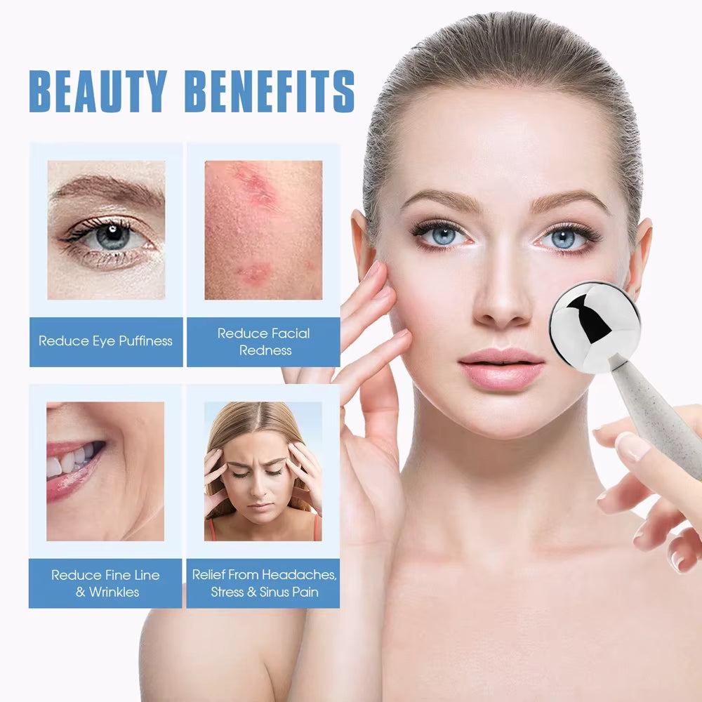 Ice Globes for Facials 360 Rotating Unbreakable Steel Ice Globes Ice Roller for Face and Eyes Ideal Skincare Tool for Facials