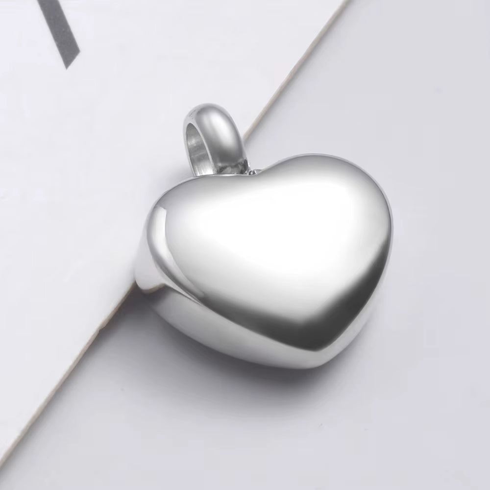 Small Heart Cremation Urn Necklace for Ashes Stainless Steel Memorial Ash Pendant Keepsake Jewelry