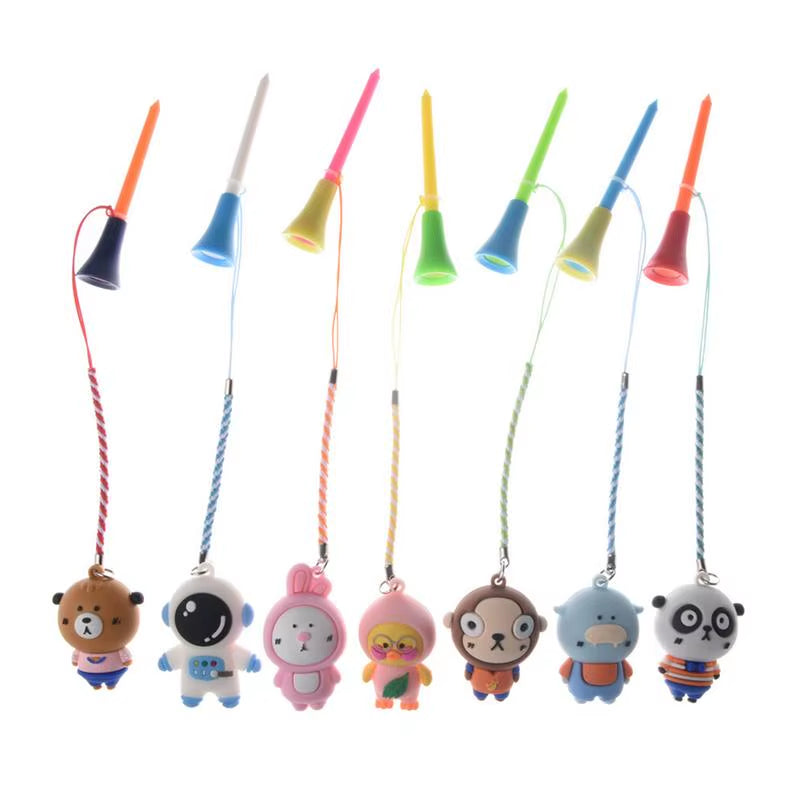 Golf Rubber Tee Golf Tee Holder Golf Rubber Tee with Rope Cartoon Golf Tees Exquisite Golf Accessories Random