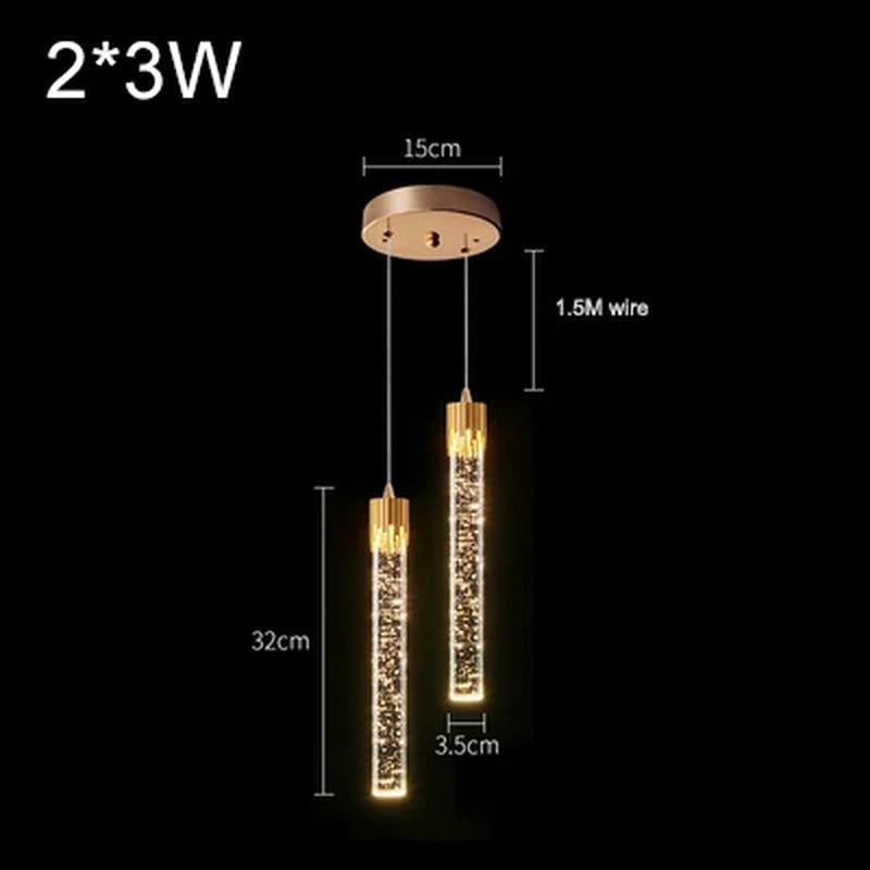 Modern Luxury Crystal Pendant Lamps Home Decor Bedside Hanging Light for Living Room Kictchen Bedroom Ceiling Chandelier Lights