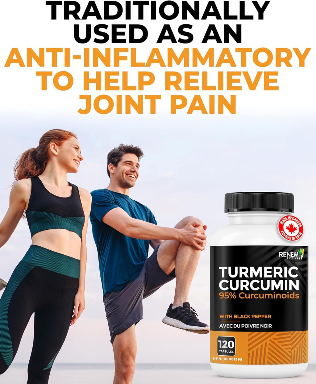 Turmeric Curcumin – Ultra Potent 95% Curcuminoids with Bioperine Black Pepper for Maximum Absorption – Supports Joint Health, Mobility, Digestion & Liver – Made in Canada – 120 Capsules