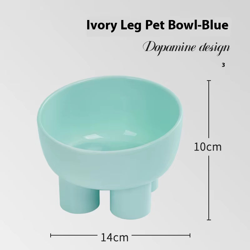 Macaron Colored Neck Protection Bowl for Pets - Cat Food and Water Bowl with Anti-Knock Design