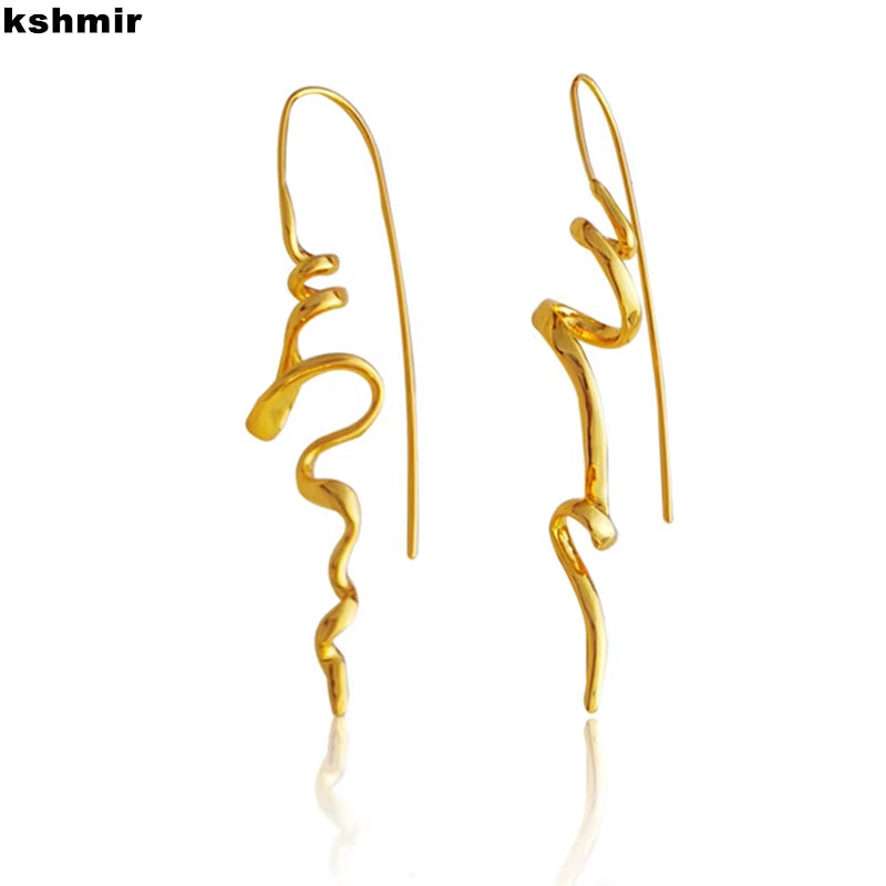 Fashionable Abstract Three-Dimensional Design Earrings Temperament Female Earrings Hanging Jewelry Accessories Gifts