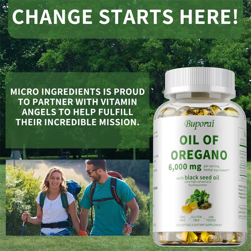 Oil of Oregano - Contains Black Seed Oil, Which Promotes Immune and Digestive Health, Fights Inflammation, and Relieves Bloating