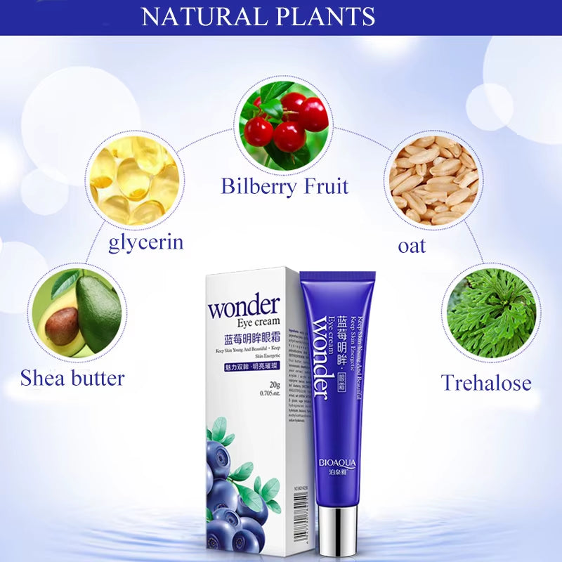 BIOAQUA Blueberry Lighting Eye Cream Moisturizing Eye Gel Remove Eye Bag anti Puffiness Dark Circles Removal anti Wrinkles Care
