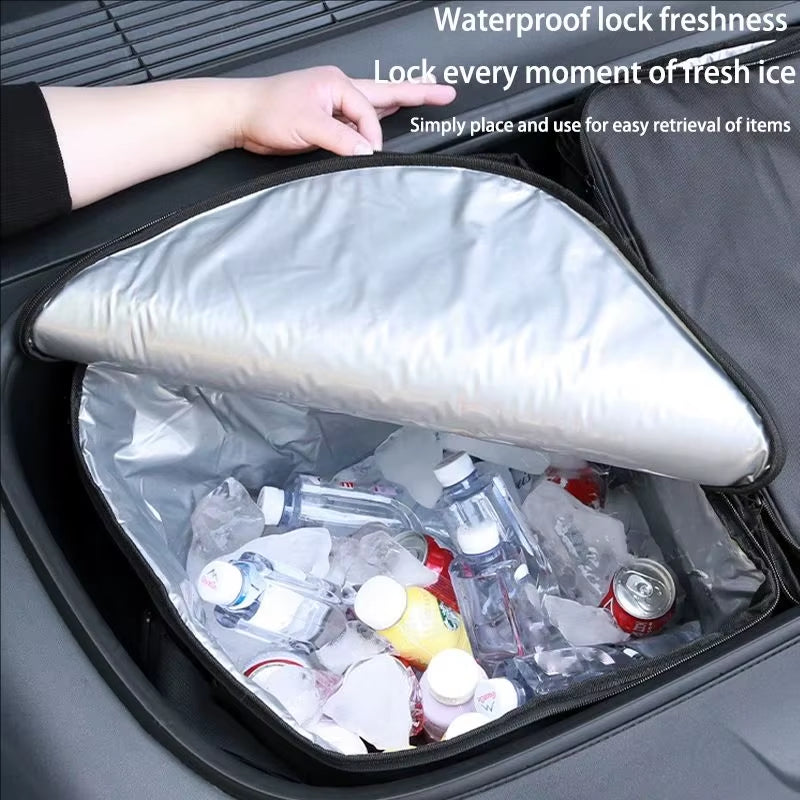 Frunk Cooler Insulated Storage for Tesla New Model Y Juniper 2025 2026 Model 3+ Highland Front Trunk Organizer Bag with Straps