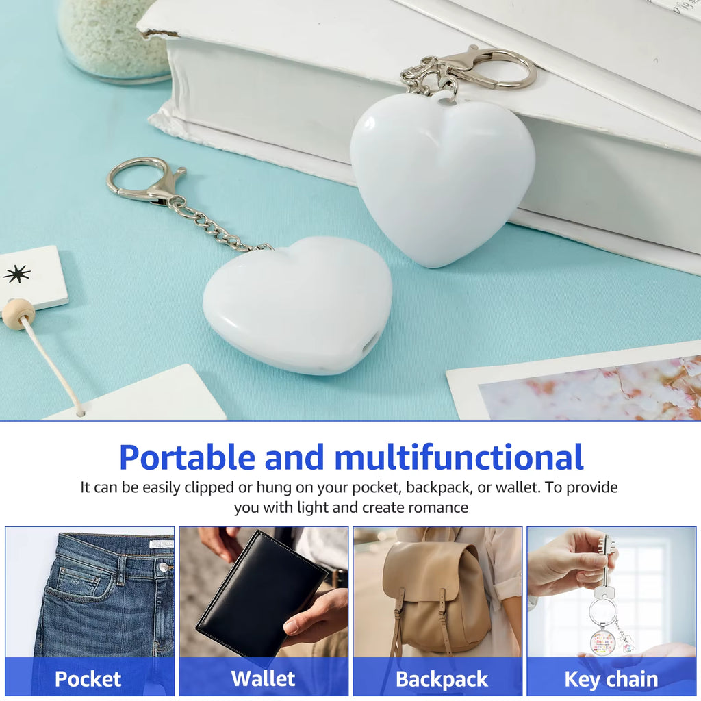 2Pc Purse Glow Heart Light LED Automatic Sensor Purse Light Touch Activated Handbag Light Handbag Night Light Handbag Purse Lamp