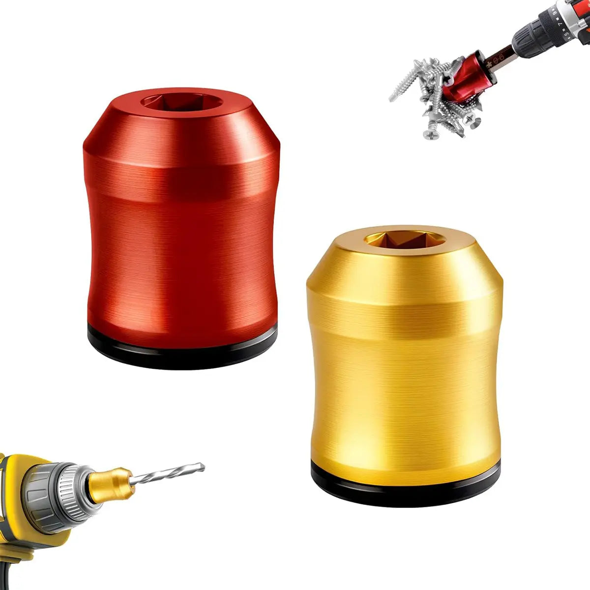 Strong Magnetic Screw Ring, 1/4 Inch/ 6.35 Mm Universal Magnetic Screw Ring Bit for Hex Screwdriver and Power Bits Screwring Powerbits