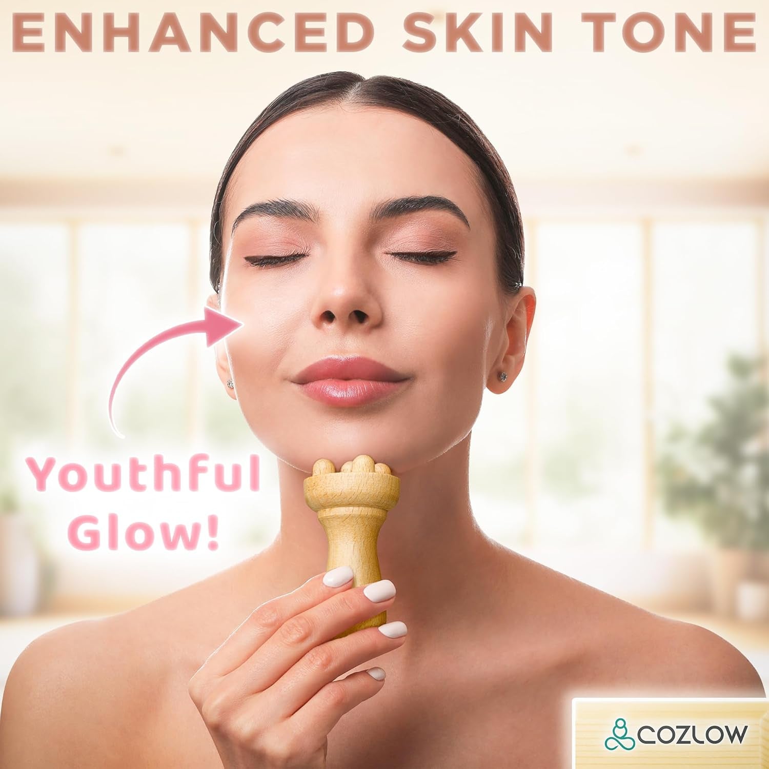 Gua Sha Facial Massage Tools (5 Piece Set), Wooden Face Massage Therapy Kit for Face Lifting, Lymphatic Drainage, Skin Care & Anti-Aging