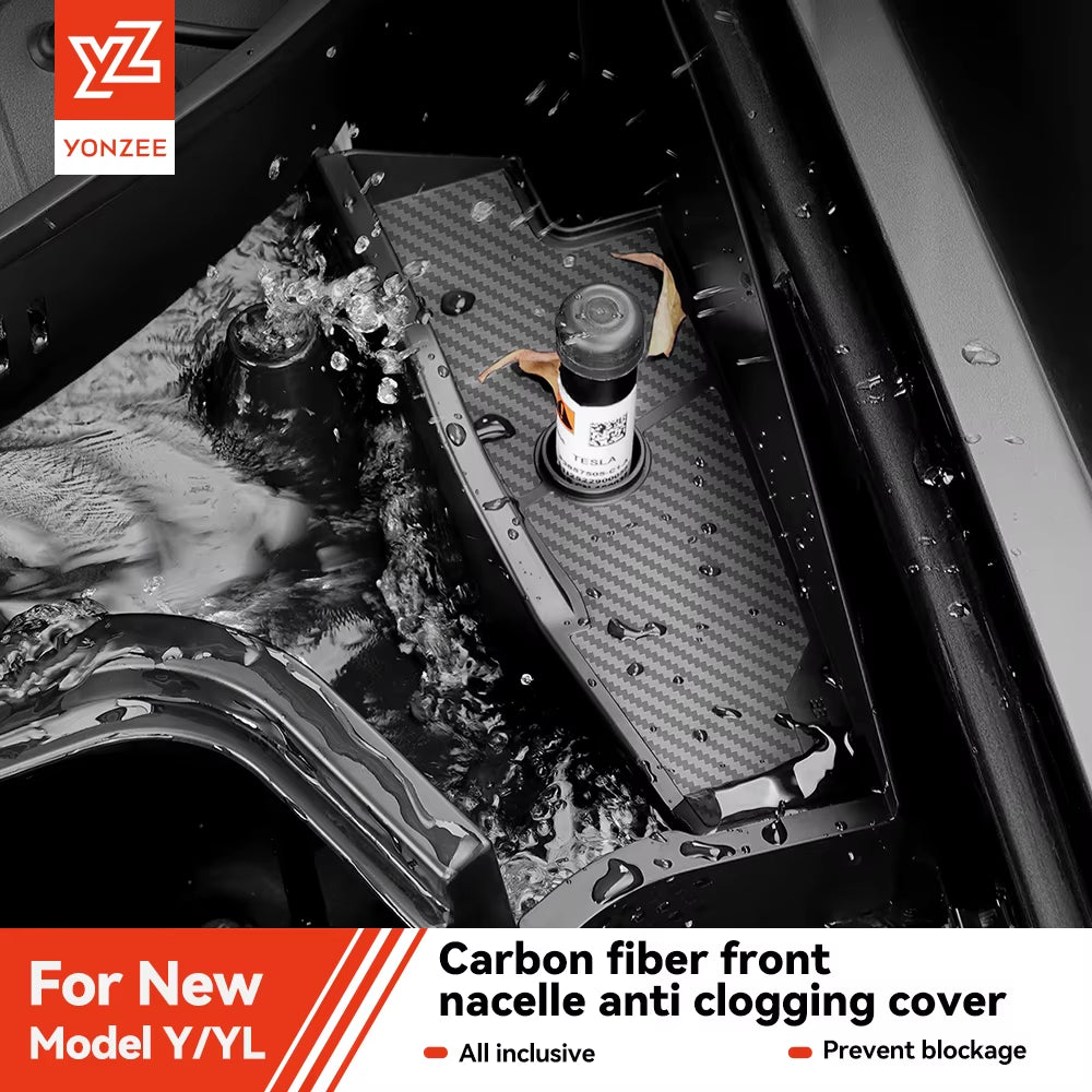 for Tesla Model 3 Highland Model Y Juniper 2026 Front Cabin Anti-Clog Cover Water Channel and Leaf Blocking Mod Accessory