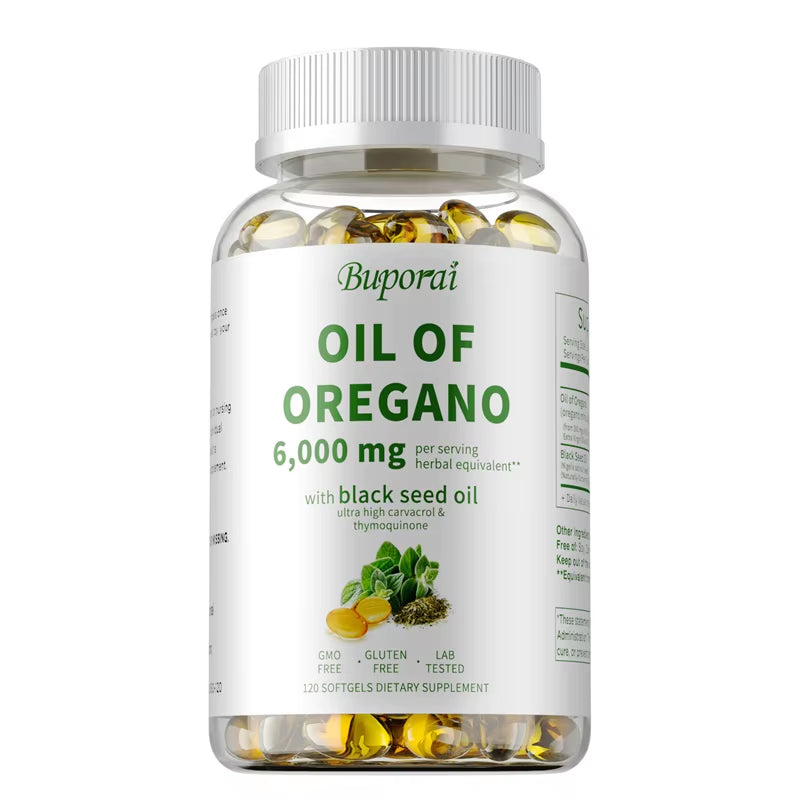 Oil of Oregano - Contains Black Seed Oil, Which Promotes Immune and Digestive Health, Fights Inflammation, and Relieves Bloating