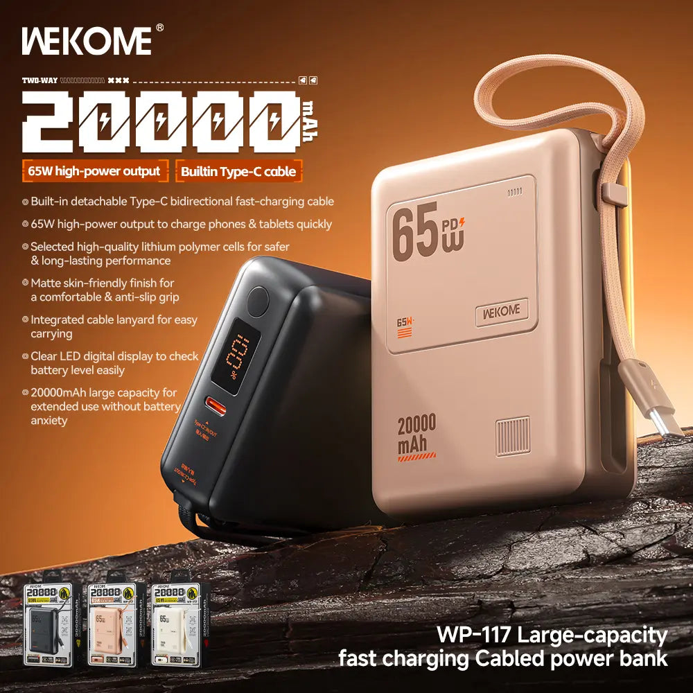 20000Mah Mini Portable Charger Power Bank for Phone.65W Super Fast Charger with 2-In/Output and Digital Display, Lightweight and Compact.Holiday Gifts