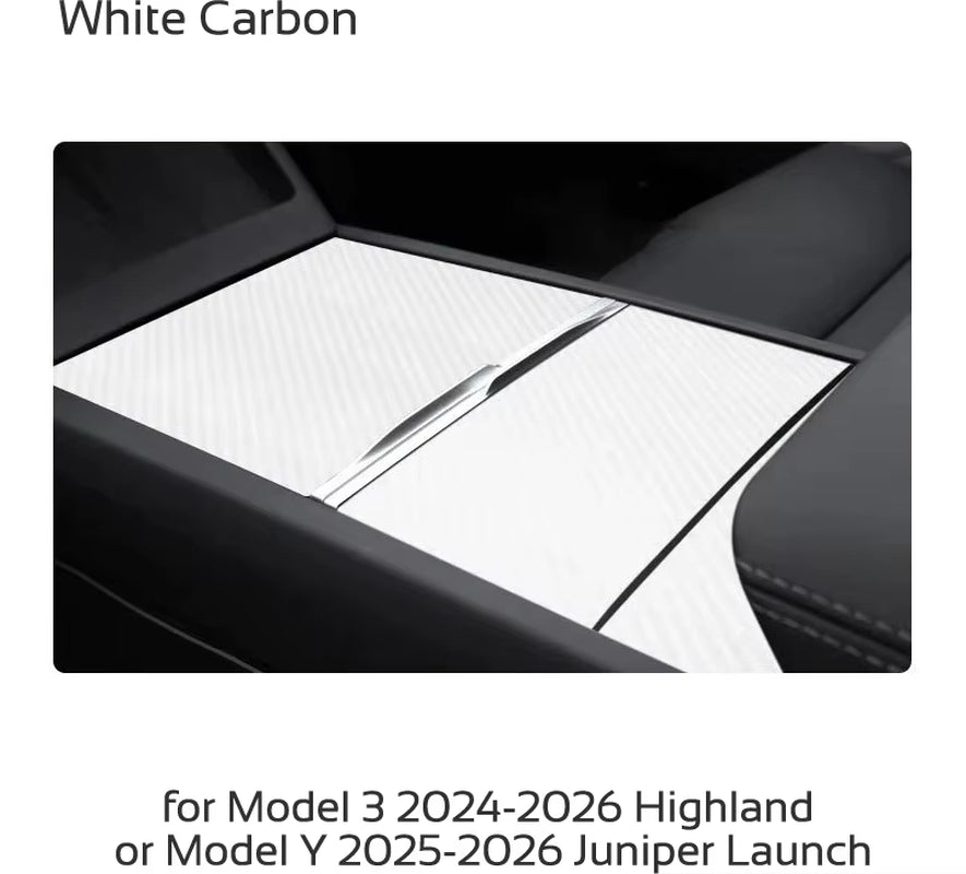 For Tesla Model 3 Highland Y Juniper 2024-2026 Center Console Cover Protector Sticker Central Control Panel Film Car Accessories