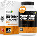 Turmeric Curcumin – Ultra Potent 95% Curcuminoids with Bioperine Black Pepper for Maximum Absorption – Supports Joint Health, Mobility, Digestion & Liver – Made in Canada – 120 Capsules
