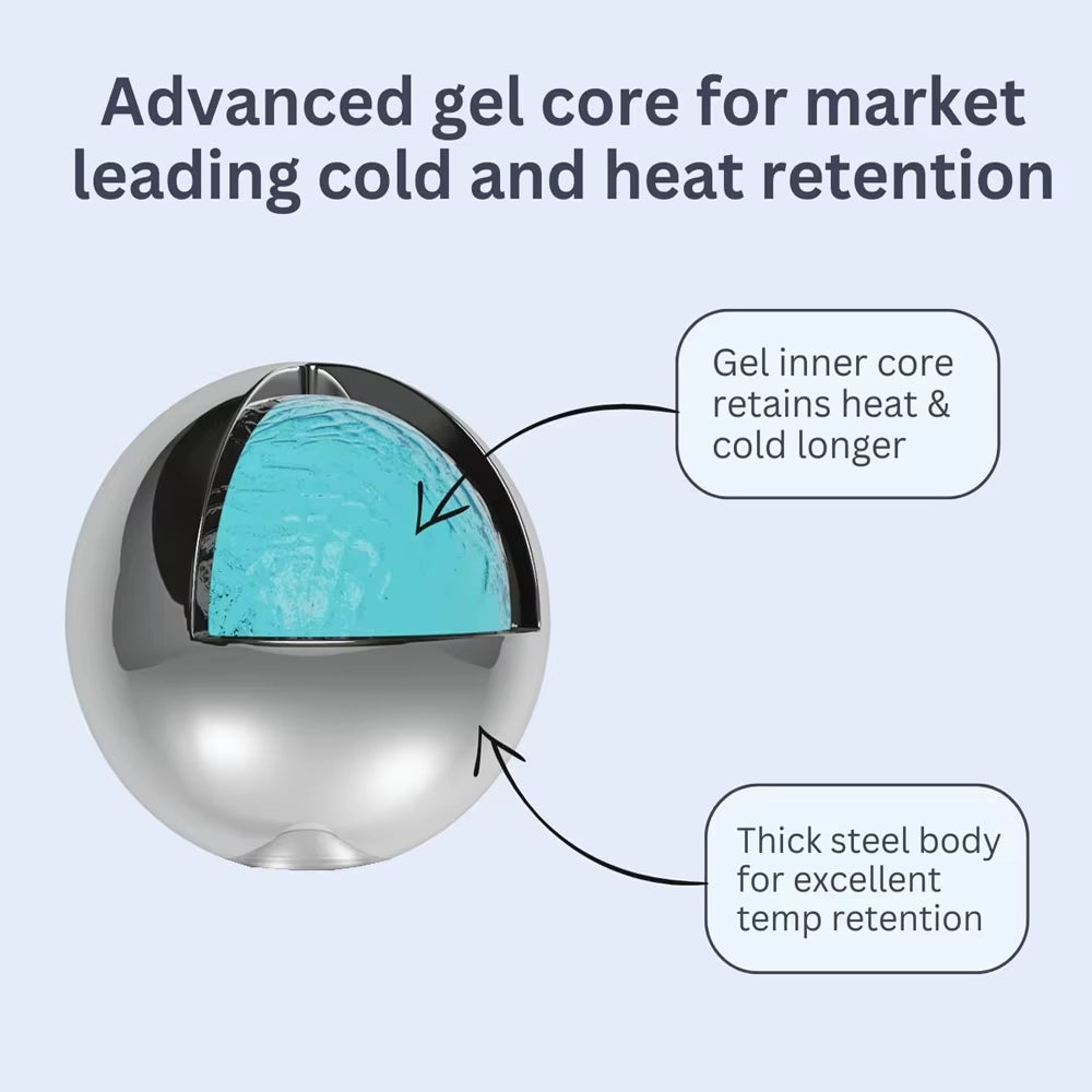 Ice Globes for Facials 360 Rotating Unbreakable Steel Ice Globes Ice Roller for Face and Eyes Ideal Skincare Tool for Facials