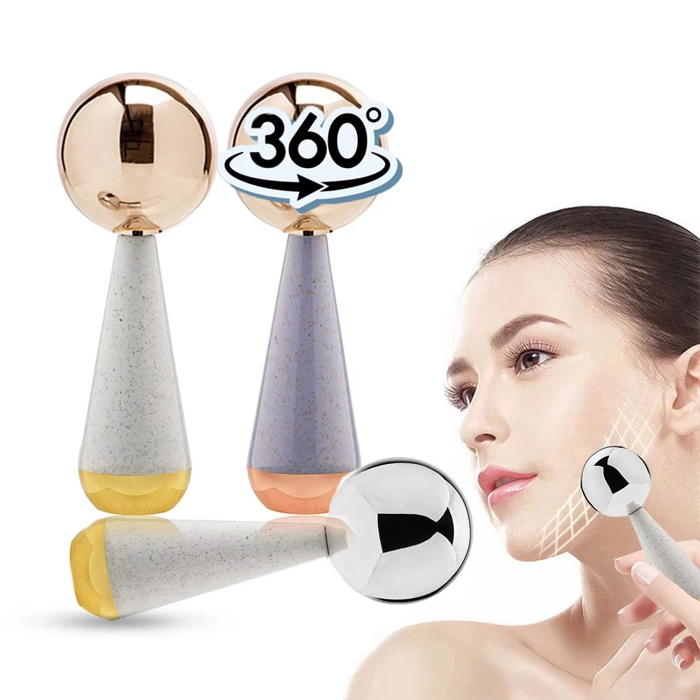 Ice Globes for Facials 360 Rotating Unbreakable Steel Ice Globes Ice Roller for Face and Eyes Ideal Skincare Tool for Facials