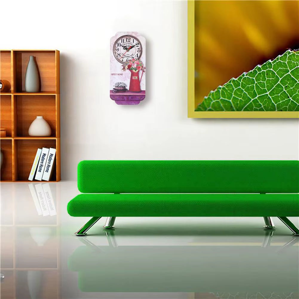 Retro Wall Clock European Style Hanging Wall Decor Clocks for Office Kitchen Living Room Bedroom Home Bar Decor