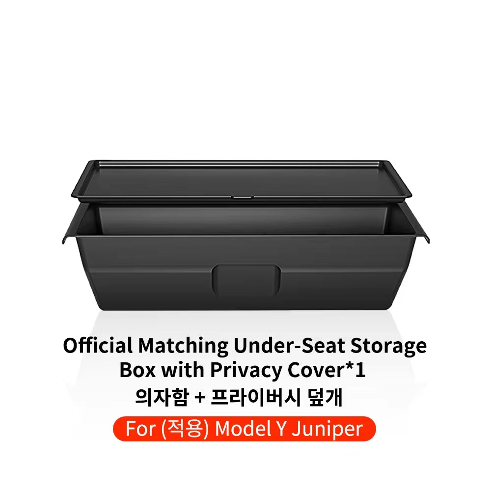 for Tesla Model Y 2026 Juniper Launch under Seat Storage Box Case Car Seat Organizer Vehicle Underseat Drawer Tray Accessory