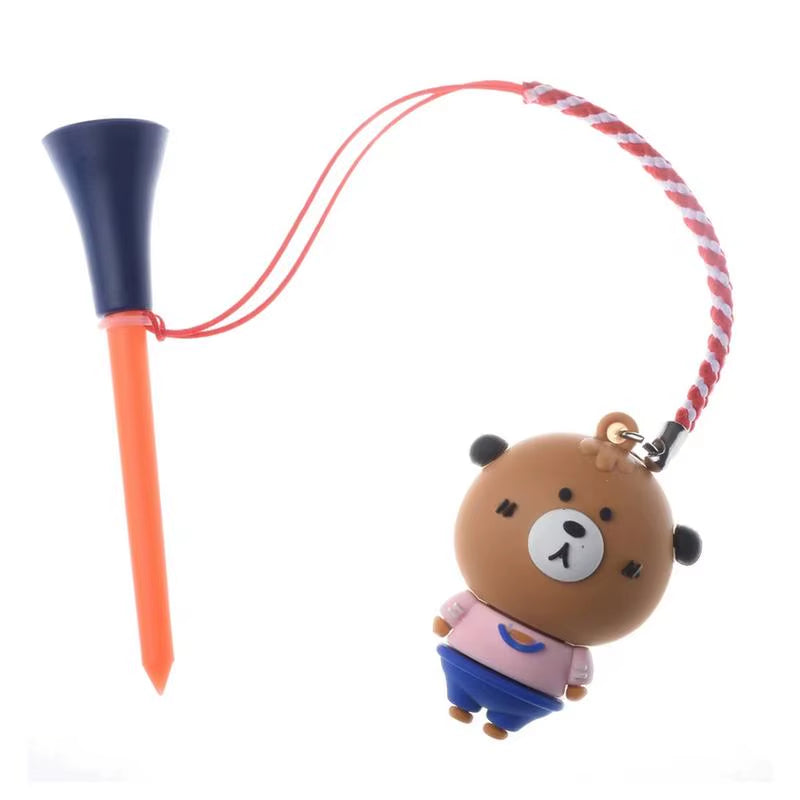 Golf Rubber Tee Golf Tee Holder Golf Rubber Tee with Rope Cartoon Golf Tees Exquisite Golf Accessories Random