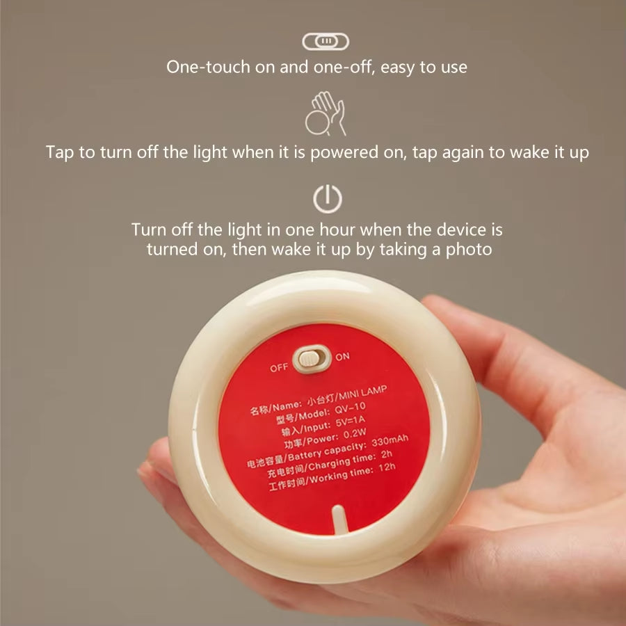 USB Rechargeable Sunset Night Light LED Table Lamp Mini Desk Bedside Bedroom Bar Room Decor Atmosphere Mood Light Minimalist