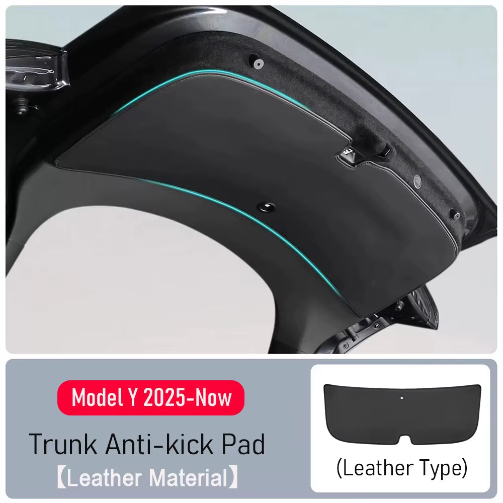 Anti-Dirty Rear Trunk Mat Leather Pad for Tesla Model Y Juniper 2025 2026 Accessories Trunk Tailgate Door Sill Protective Guard