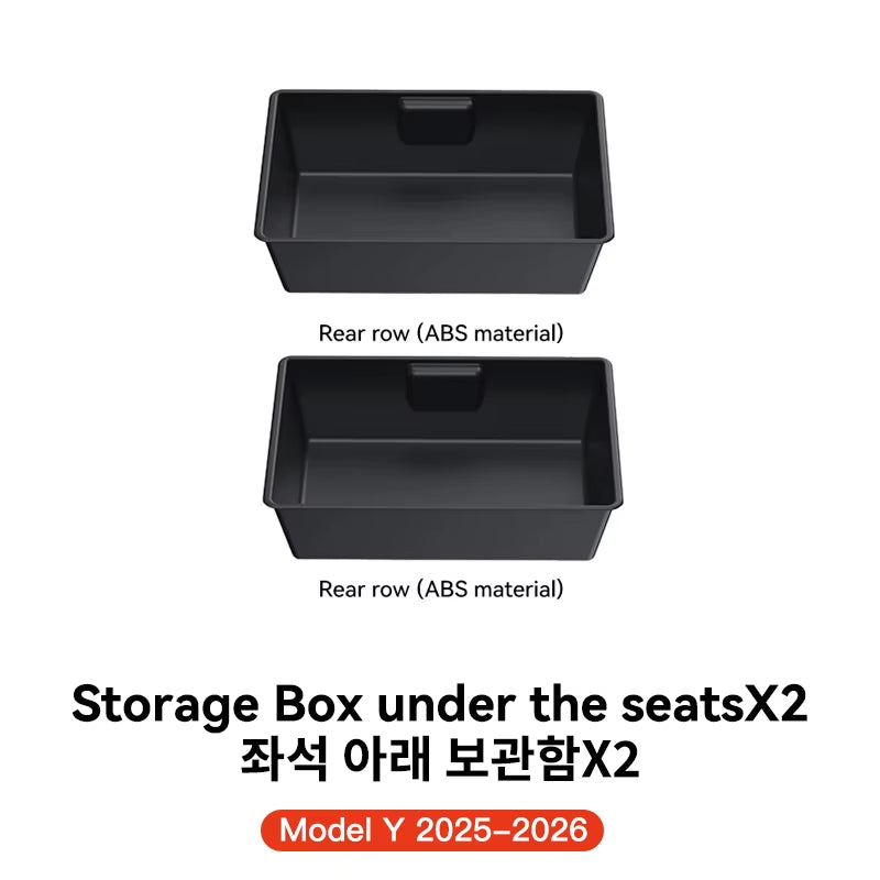 for Tesla Model Y 2026 Juniper Launch under Seat Storage Box Case Car Seat Organizer Vehicle Underseat Drawer Tray Accessory