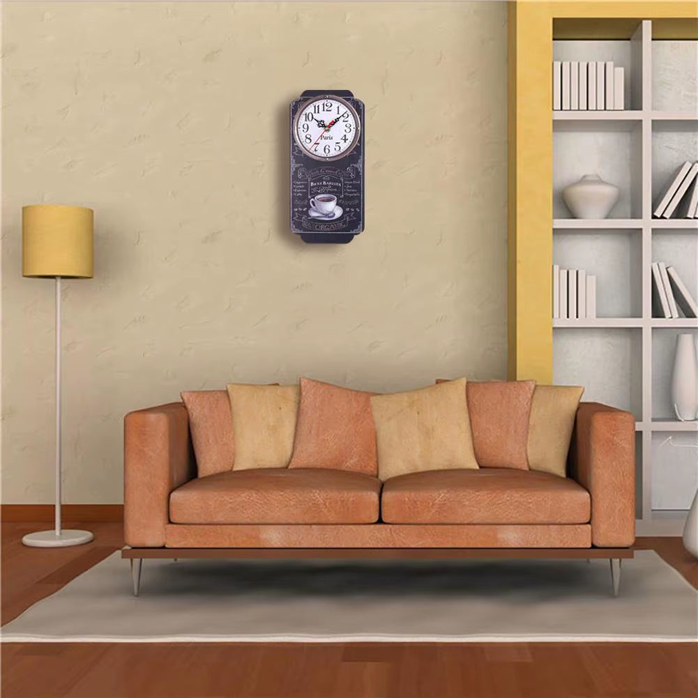 Retro Wall Clock European Style Hanging Wall Decor Clocks for Office Kitchen Living Room Bedroom Home Bar Decor