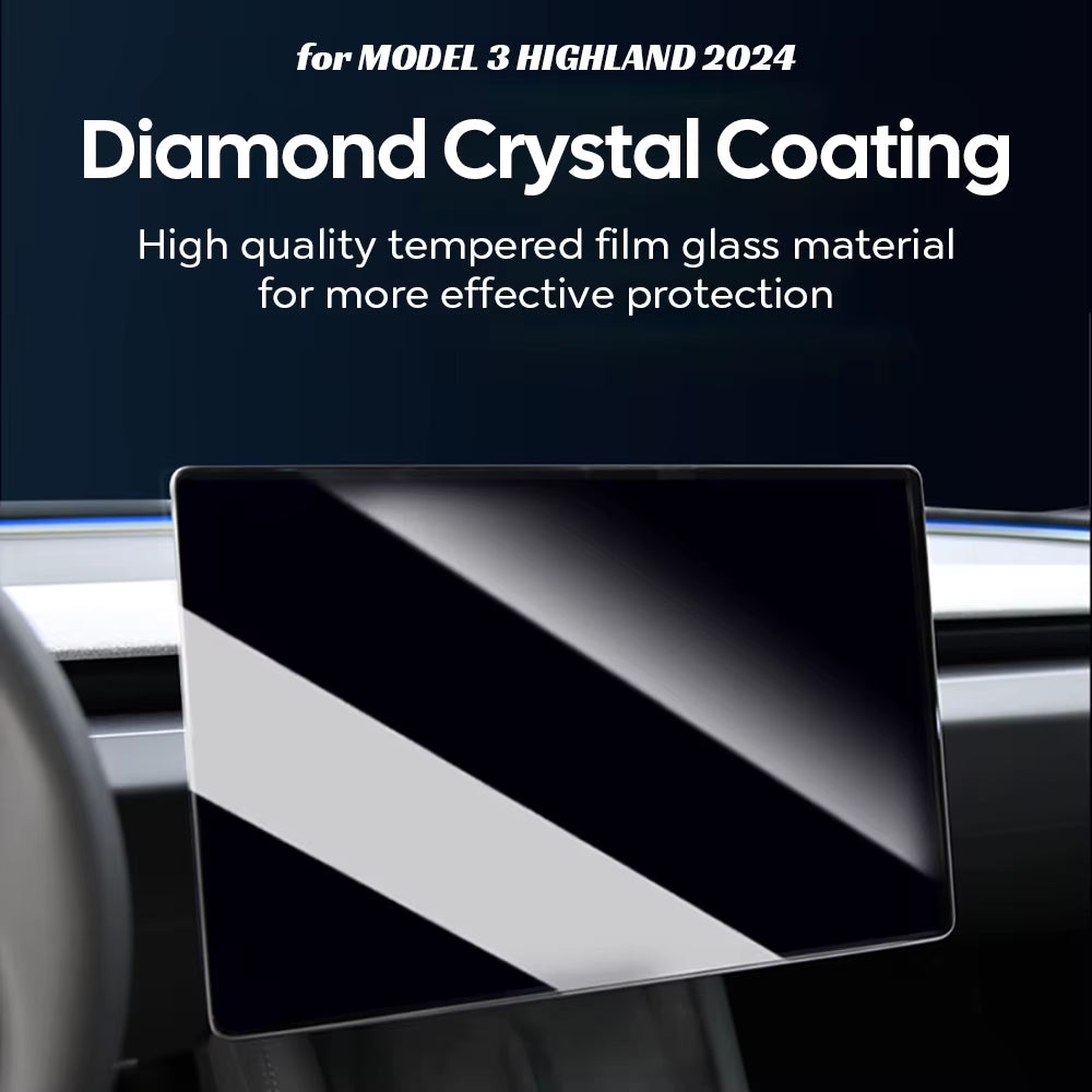 Tempered Glass Film Protector for New Tesla Model Y Launch Juniper 2026 2025 Model 3 Highland 2024 Touch Screen Protective Film