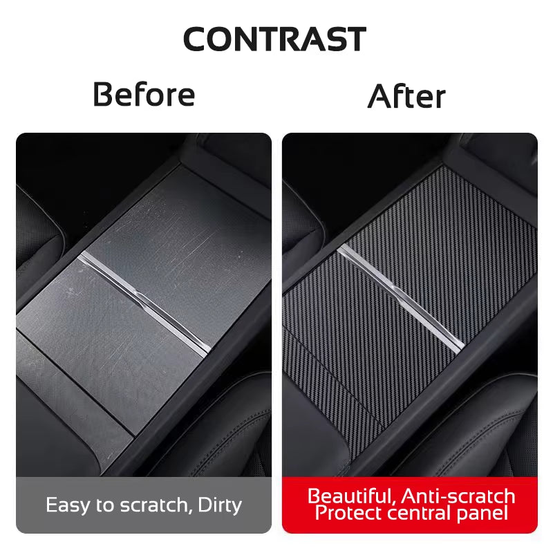 For Tesla Model 3 Highland Y Juniper 2024-2026 Center Console Cover Protector Sticker Central Control Panel Film Car Accessories
