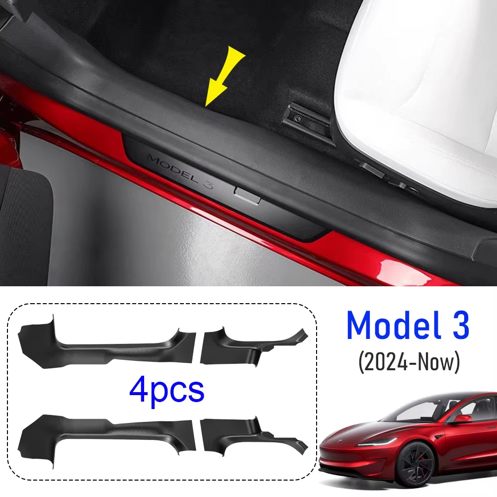 Front Rear Door Sill Guard for Tesla Model 3 Y Juniper 2025 2026 Pedal Protector Cover Anti-Kick Mats anti Dirty Pad Accessories