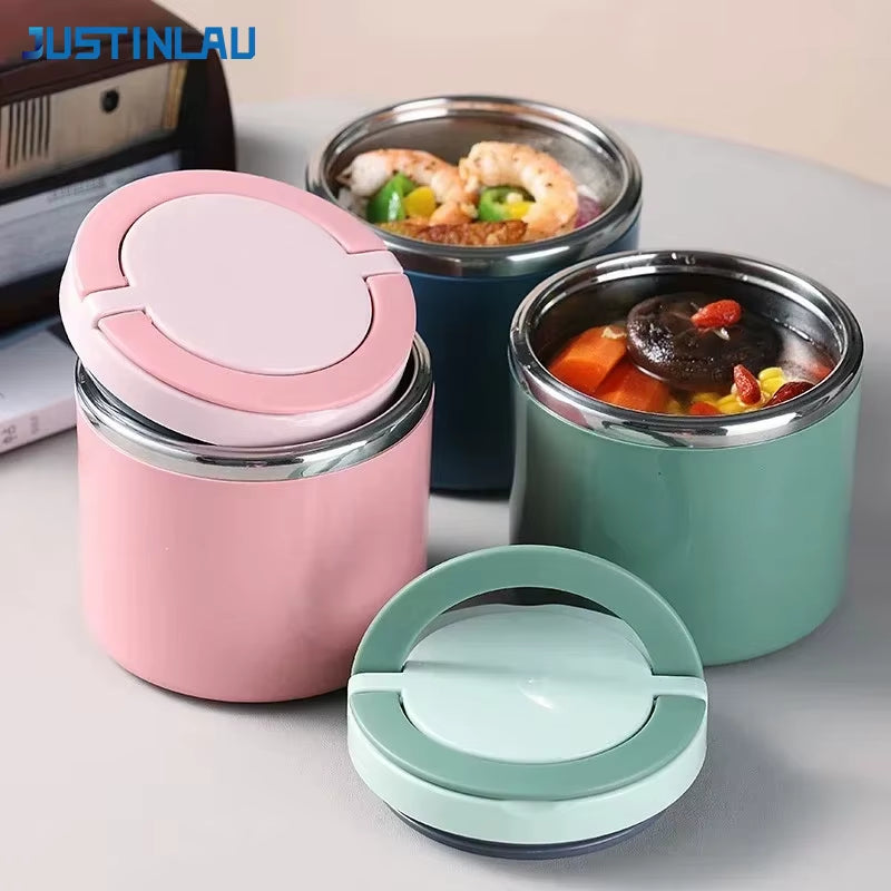 630/1000ML Food Thermal Jar Insulated Soup Cup Stainless Steel Vacuum Cup Lunch Box with Handle Sealed Bento Box