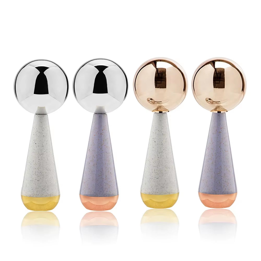Ice Globes for Facials 360 Rotating Unbreakable Steel Ice Globes Ice Roller for Face and Eyes Ideal Skincare Tool for Facials