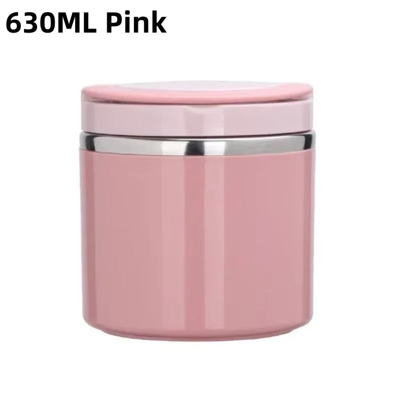 630/1000ML Food Thermal Jar Insulated Soup Cup Stainless Steel Vacuum Cup Lunch Box with Handle Sealed Bento Box