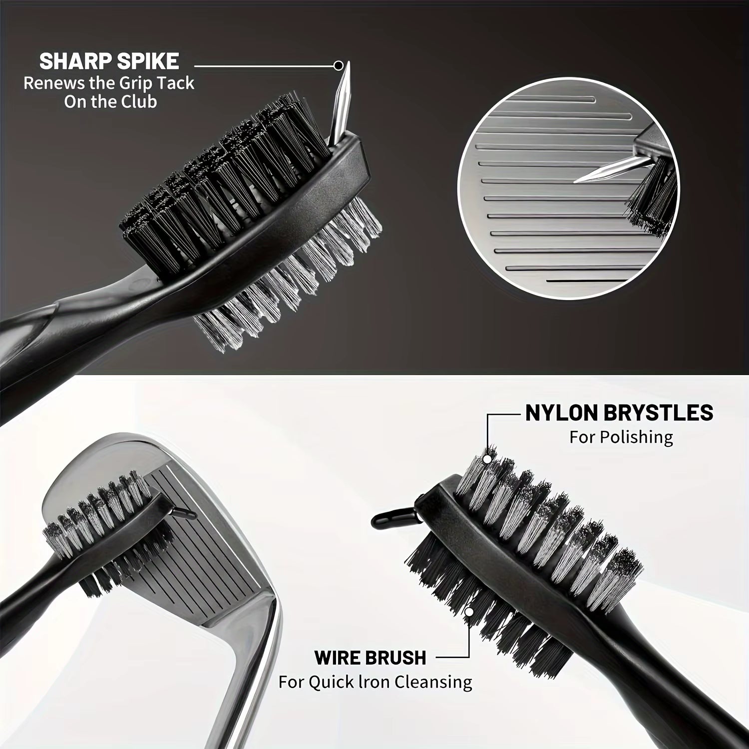 1Pc Golf Club Brush, Golf Cleaning Brush, Golf Club Cleaner Brush, Golf Club Scrubber, Golf Club Cleaning Kit