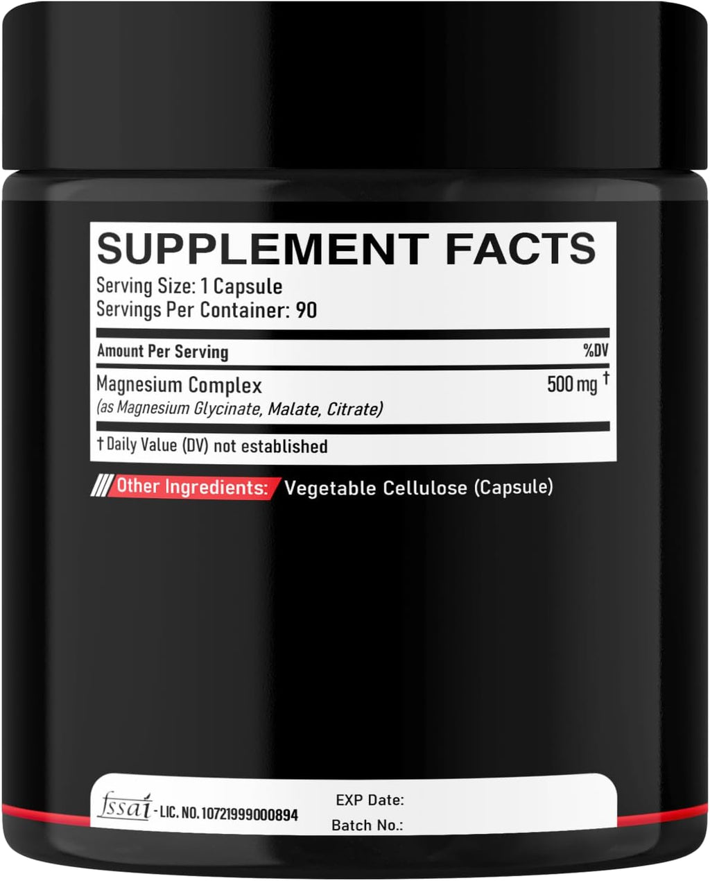 500Mg Magnesium Glycinate Supplement (As Magnesium Glycinate, Malate, & Citrate) - 90 Capsules