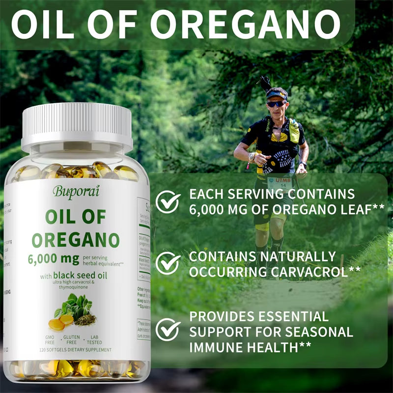 Oil of Oregano - Contains Black Seed Oil, Which Promotes Immune and Digestive Health, Fights Inflammation, and Relieves Bloating